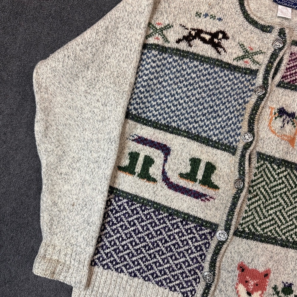 Woolrich Wool Blend Patchwork Button Front Cardig… - image 2